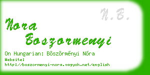 nora boszormenyi business card