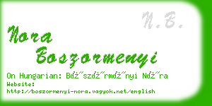 nora boszormenyi business card